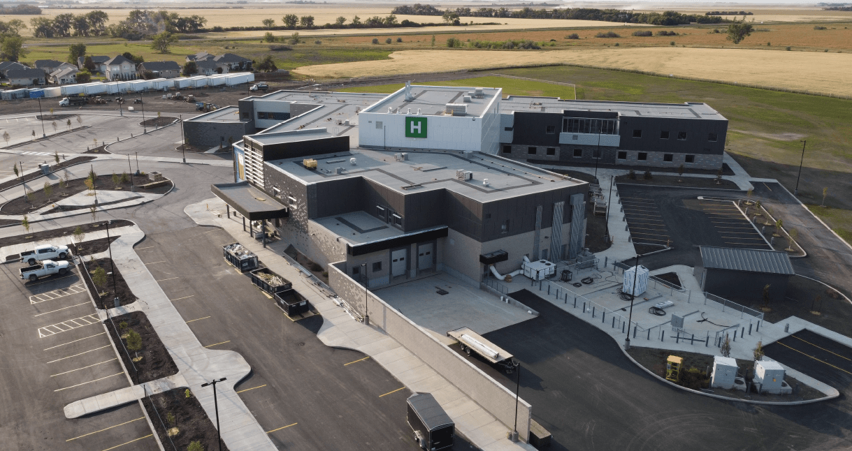 Aerial view of the new Weyburn hospital